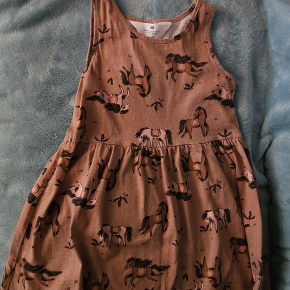 H&M Other - H&M Kids Tan Horse Pattern Dress
